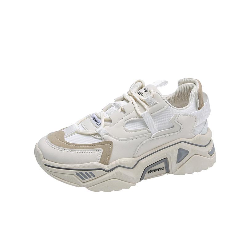 Neue Damenschuhe, modische, farblich passende, sportliche, lässige, atmungsaktive Papa-Schuhe aus Mesh