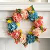 2023 Blue Pink Hydrangea Flower Wreath Festival Wreath Window Door Hanging Decorative Photography Props