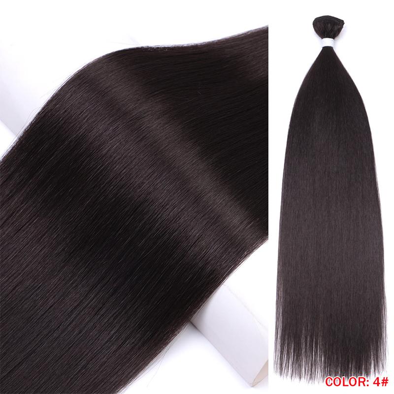 Heat Resistant Premium Organic Bio Protein Fiber Ombre Blonde Weave Bone Straight Hair Bundles Weft Synthetic Hair Extensions