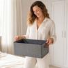 Cationic Fabric Foldable Storage Box with Handles Collapsible Drawer Organizer for Home Closet Shelf and Office Use