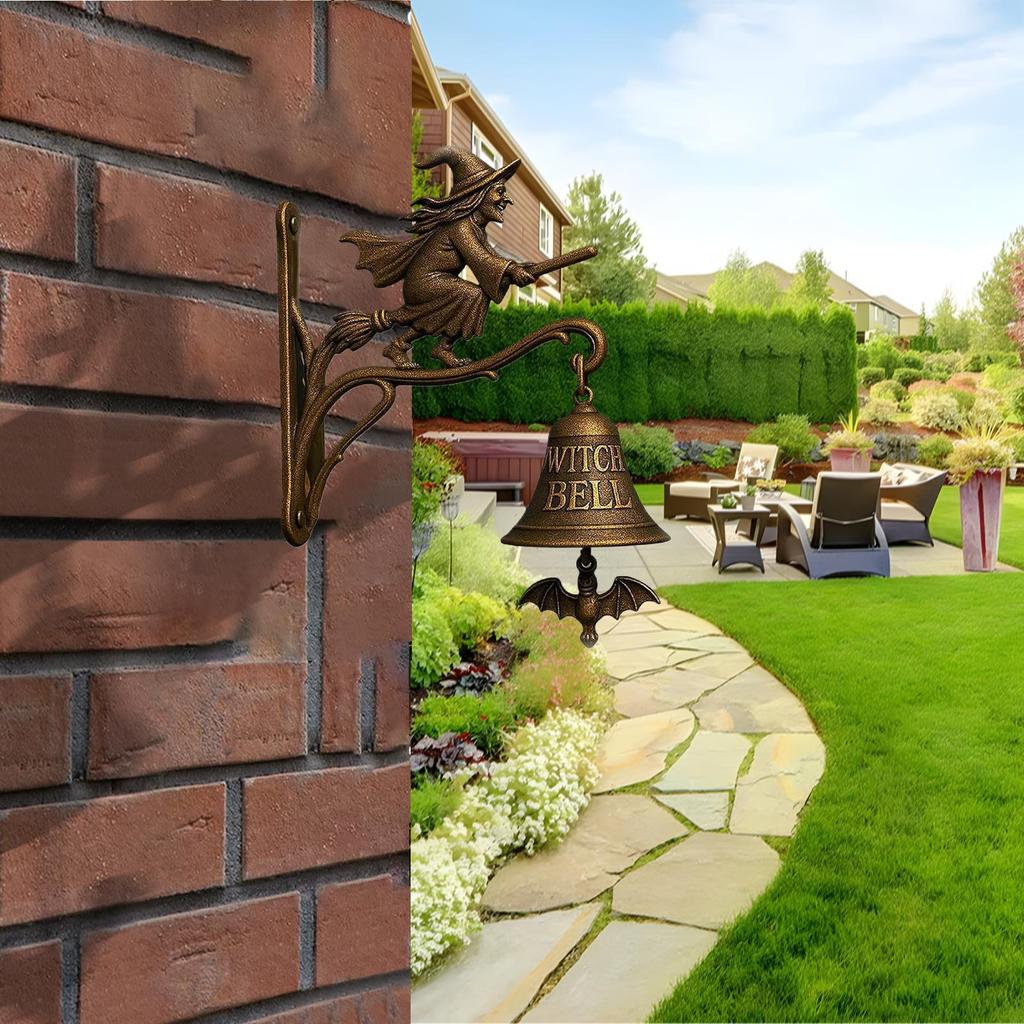 Halloween Door Bell Hanger Halloween Witch Doorbell Hangable Doorbell Garden Decor for Entrance Hallway Shop Courtyard Cottage