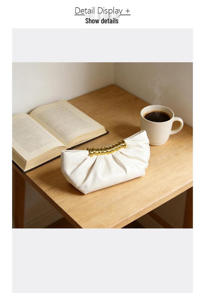 Leia Pleated Metal Dumpling Bag - Luxury Evening Shoulder Bag for Women