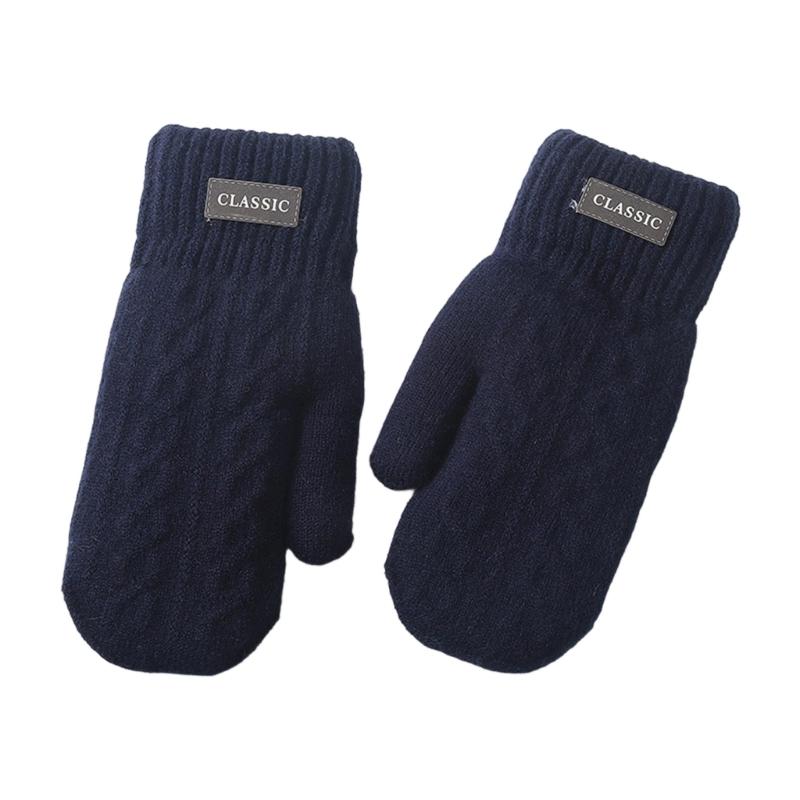 

Thermals Ski Gloves For Men Double Layers Insulation Cold Weather Outdoor Camping Cycling Winter Sports Durability темно-синий