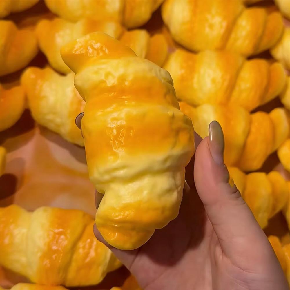 Sticky Croissant Squishy Toy Slow Rising Slow Rebound Toy Sensory Fidget Ball  Office Workers
