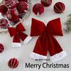 Large Flocked Bow Christmas Tree Decoration for Home Atmosphere