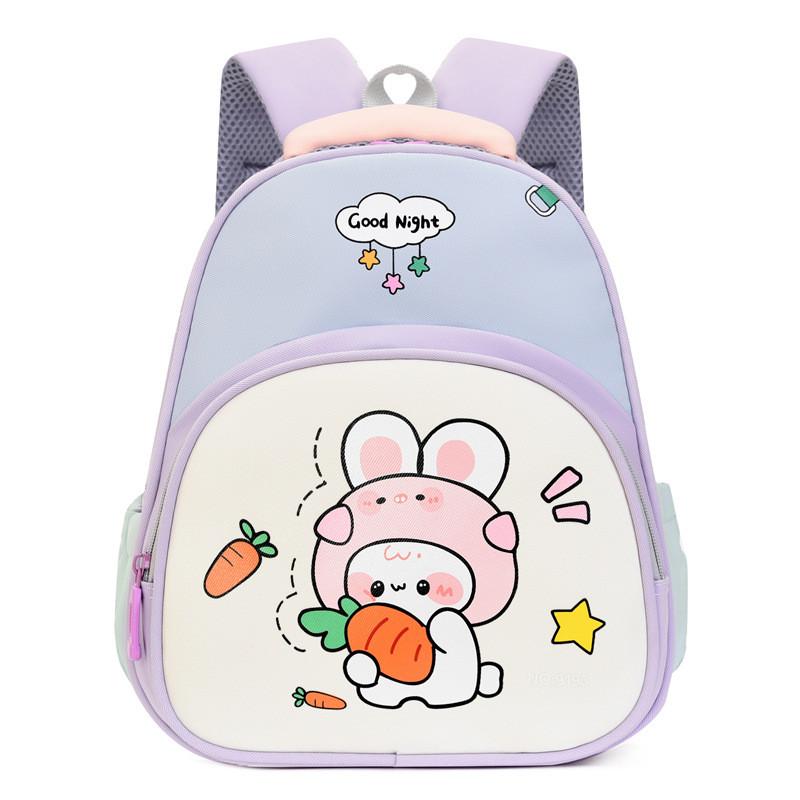 Childrens Backpack Cartoon With Bear And Rabbit Print Design For Daily Use