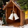 Christmas Bell Decoration Vintage Metal Jingle Bells Christmas Tree Hanging Ornaments for Door Wall Window Indoor Outdoor Decor