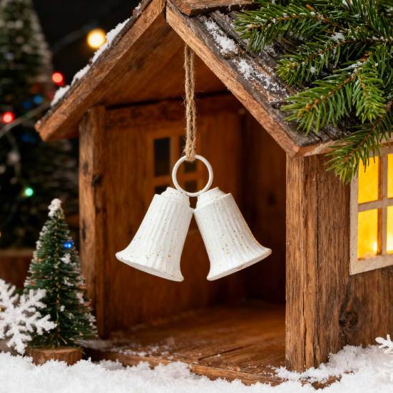 Christmas Bell Decoration Vintage Metal Jingle Bells Christmas Tree Hanging Ornaments for Door Wall Window Indoor Outdoor Decor
