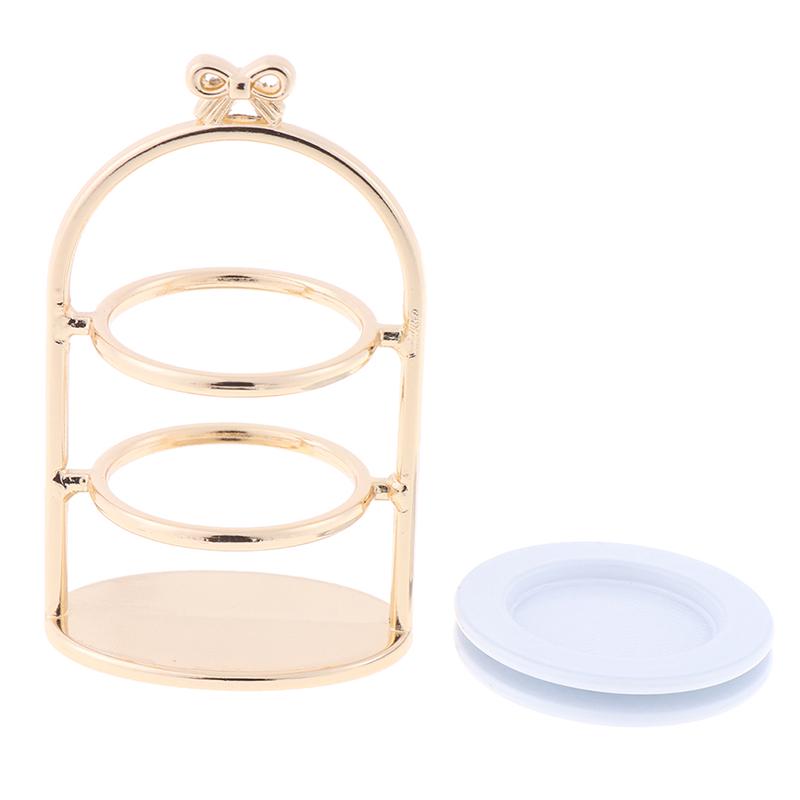 1/12 Dollhouse Miniature Dessert Pan Cake Stand Fruit Tray Doll Kitchen Toys
