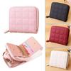 Women Short Wallets PU Leather Female Plaid Purses Card Holder Zipper Small Coin Purse Card Holder Wallet Key Pouch