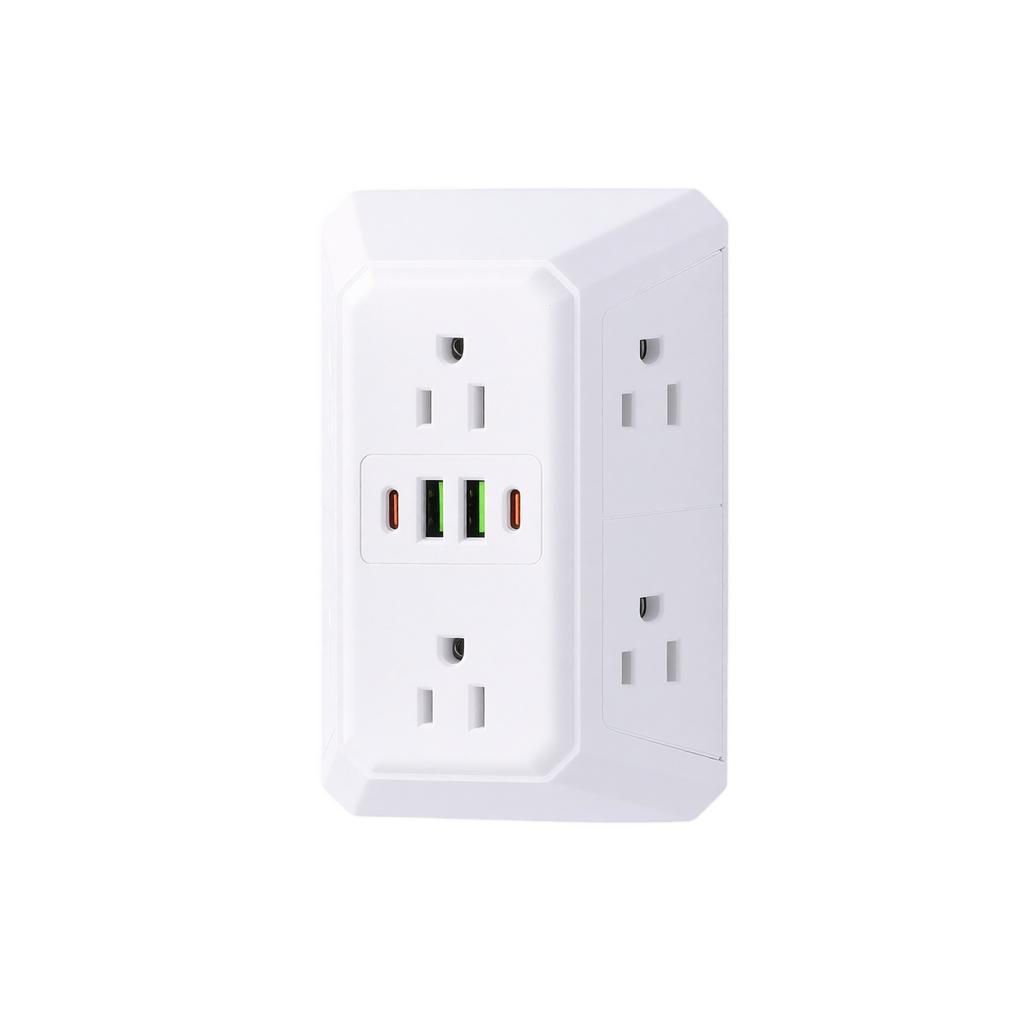 Multi Functional Power Strip Extension with 6 AC Outlets and 4 USB Ports Including 2 USB C for Home Office Dormitory Use