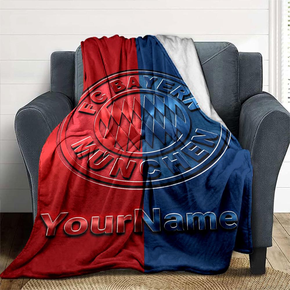 Bayern Munich Customize Your Name Blanket Cozy Customizable Blanket Soft Warm Cozy Versatile for Couch Nap Chair Home Decor Four Seasons Universal
