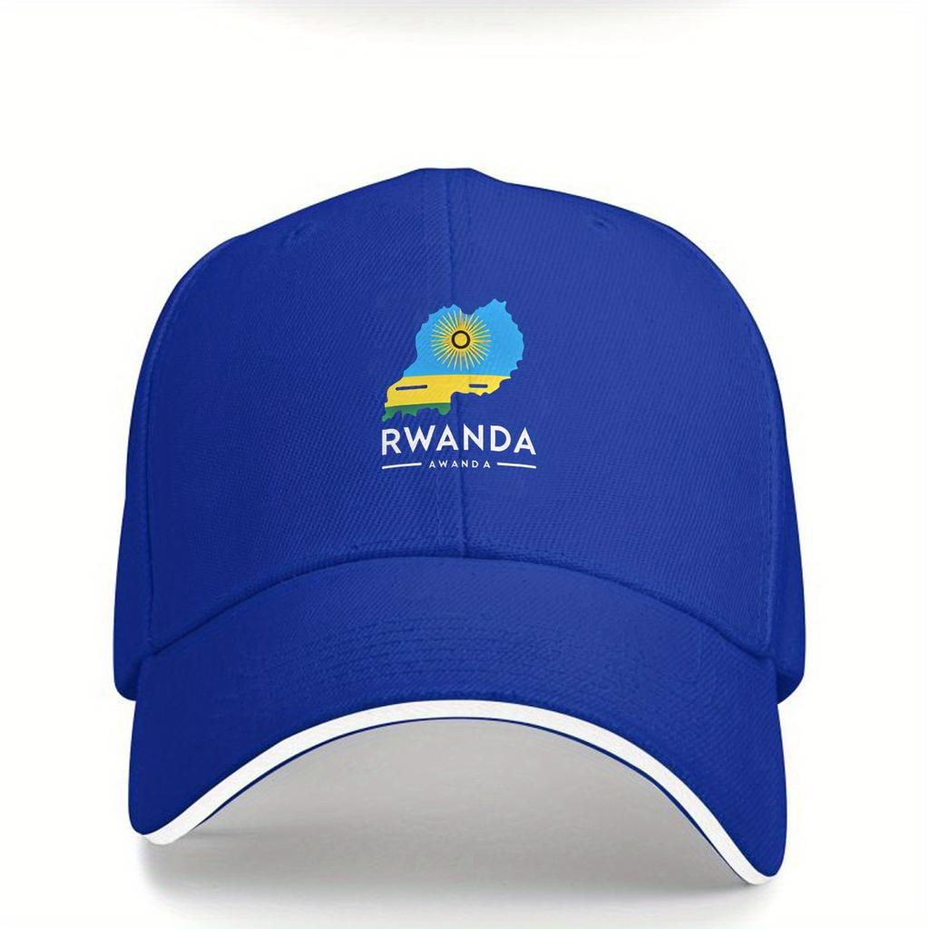 Rwanda Map Flag Baseball Cap Adult Unisex Breathable Polyester Adjustable Casual Hat