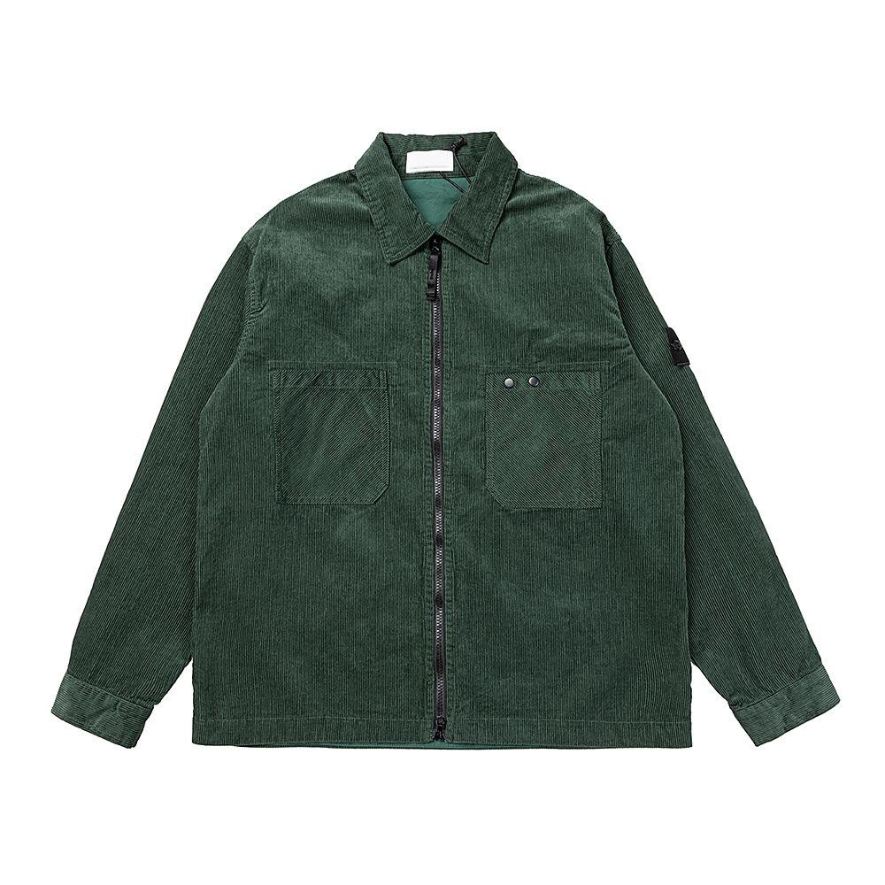 Retro Men s Corduroy Cargo Jacket - Loose Fit, Washed Cotton, Lapel Design for Autumn XXL