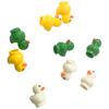 9 Stück Mini-Enten MOC Baustein Set DIY Montage Spielzeug Spielsets Weiß Gelb Grün 3 Farben Verschiedene Tier Szenen Dekorationen