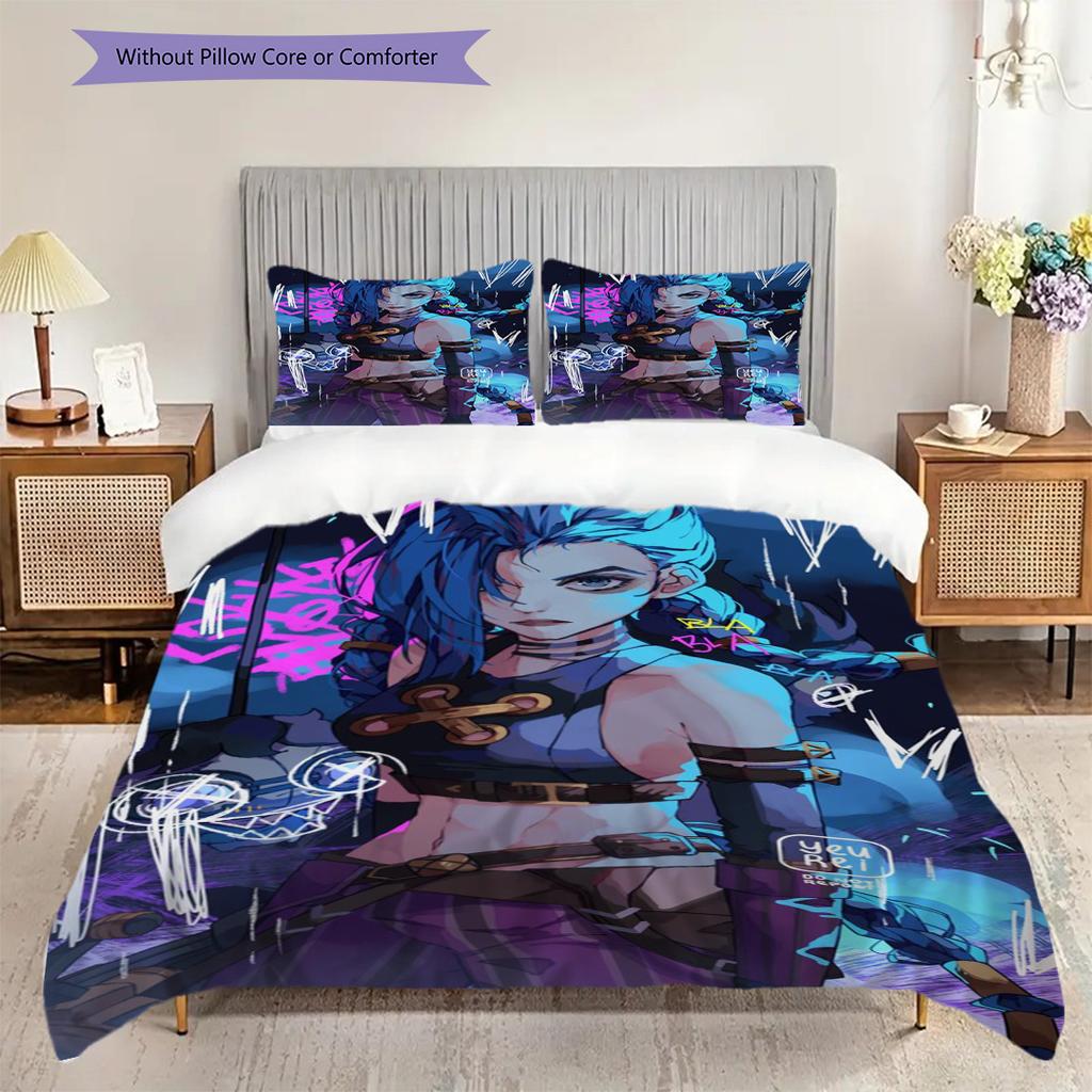 Warrior Dynamic Pose Three-piece set (1 * duvet cover + 2 * pillowcase, without core) 2D Flat Duvet cover and pillowcase Bedding set