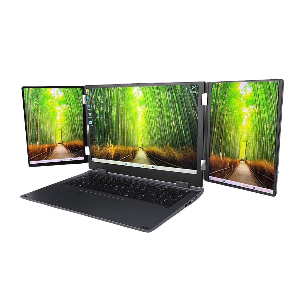 Laptop Pieghevole a Triplo Schermo per Windows 11 Pro WIFI 6 RJ45 Riconoscimento Facciale 16GB RAM 2TB SSD 16 Pollici Doppio 10.5