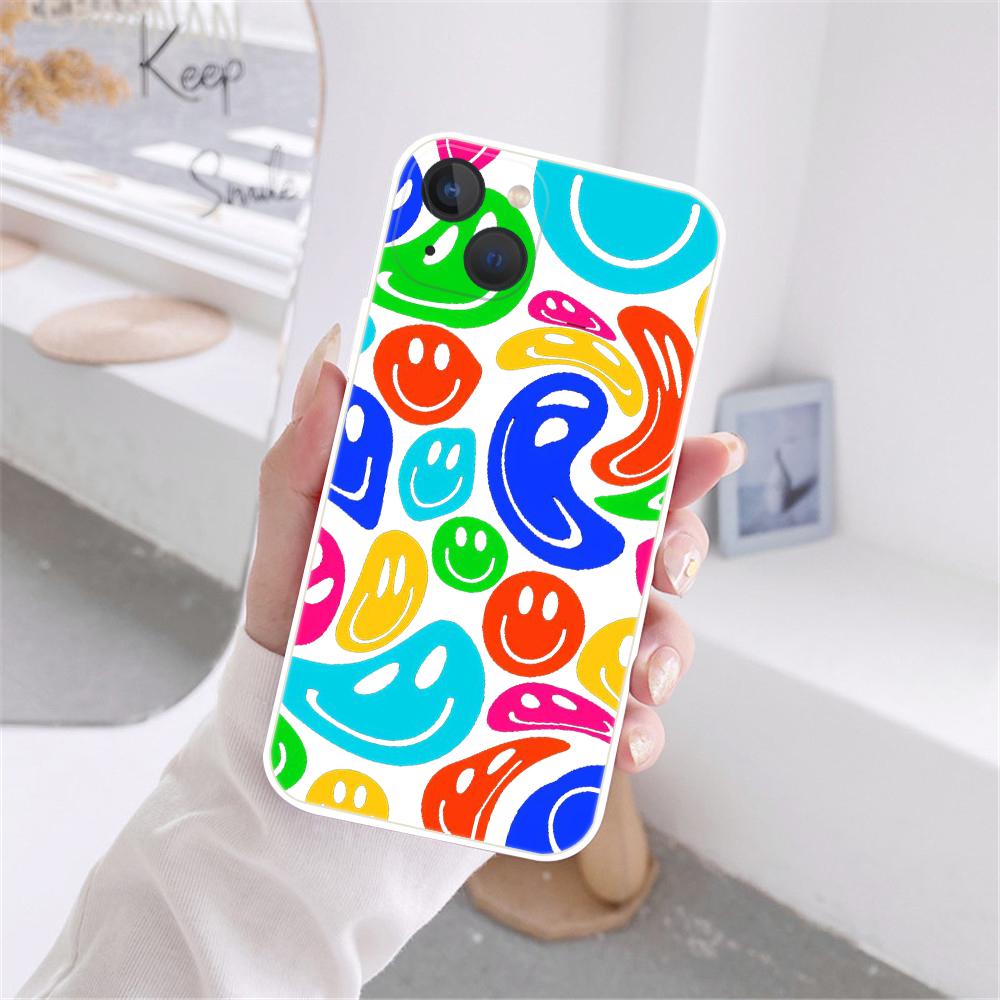 

Забавный чехол для телефона Trippy Smiley Face для iPhone 11 12 13 Pro Max X XR XSMAX X 6s 8 7 Plus 12 13 Mini, белый мягкий бампер, задняя крышка iPhone 13Pro Max