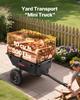 VEVOR Garden Utility Trailer, 10 Cu. Ft 227 Kg, ATV UTV Hauling Trailer, Tow Behind Poly Dump Cart with 16" Tires, Hand Pull or Foot Pedal
