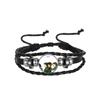 1Pc Lain Serial Experiments Black Leather Cord Bracelet, Anime Retro Trendy