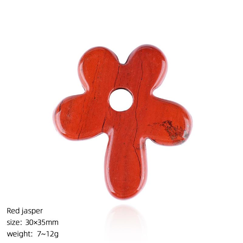 Natural Crystal Five Petal Flower Pendant Vintage DIY Necklace Sweater Chain Jewelry Finding