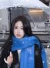Korean atmosphere Mohair plaid plush scarf women's 1116 autumn and winter warm atmosphere couple scarf
