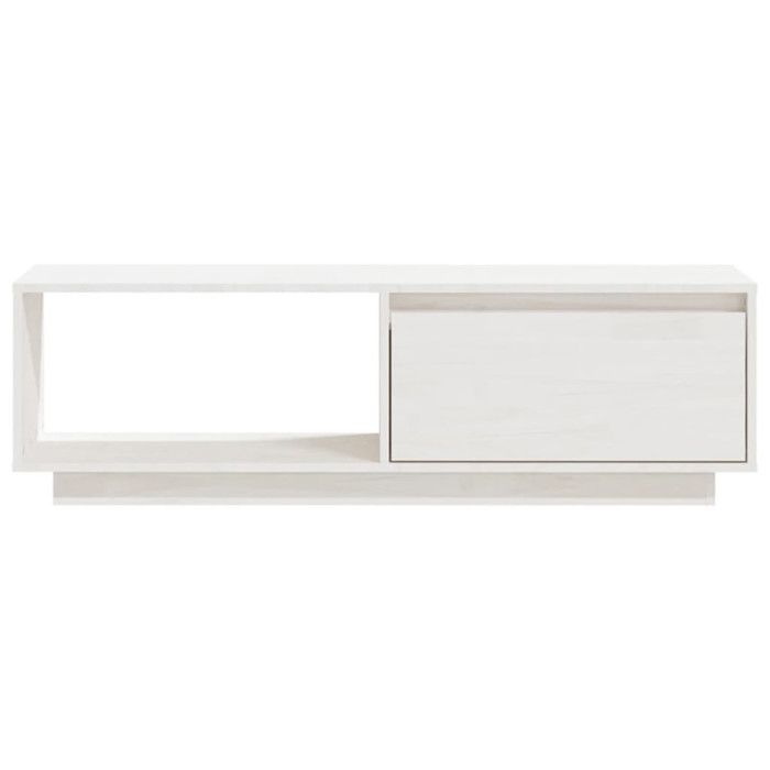 VidaXL Meuble TV Blanc 110x30x33,5 cm Bois de pin massif