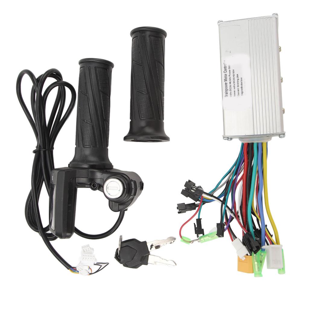 Electric Bike Controller Set 36V 48V 500W 28A Sine Wave 3 Modes Brushless Controller 805 Panel Twist Throttle Grip Bike