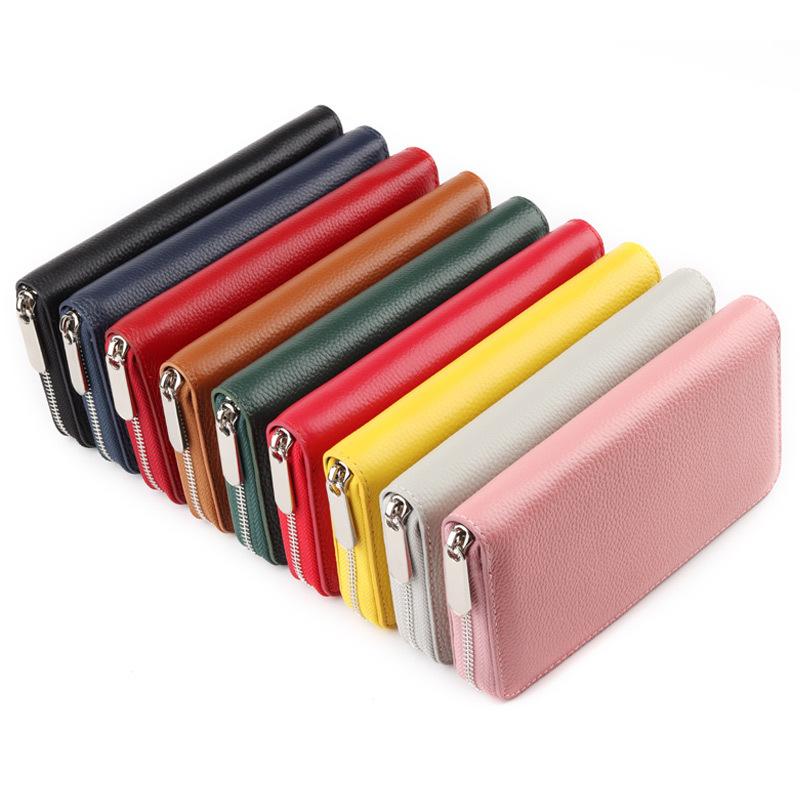 Handbag Cowhide Business Leather Women's Long Wallet Men's Cowhide Long Clutch Wallet Oil Wax