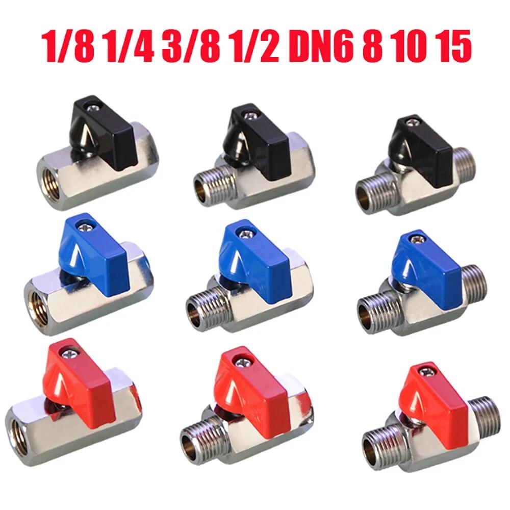 1PCS Brass Mini Ball Valve 1/8" 1/4" 3/8" 1/2" Male-Male/Female-Male/Female-Female Air Compressor Water Gas Oil Shut Off Valve