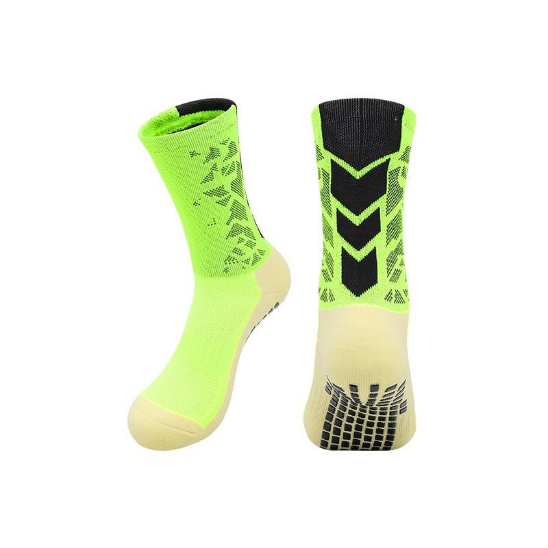 Men s Thickened Anti-Slip Mid-Calf Football Socks, Shock Absorbing Training Sports Socks. One Size (Fits 37-44) неоновый зеленый