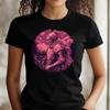 Frauen T Shirt Rosa Ritter Motiv Baumwolle GrE S Bis 3xl Vintage Casual Fashion Comfortable Top For Everyday Wear