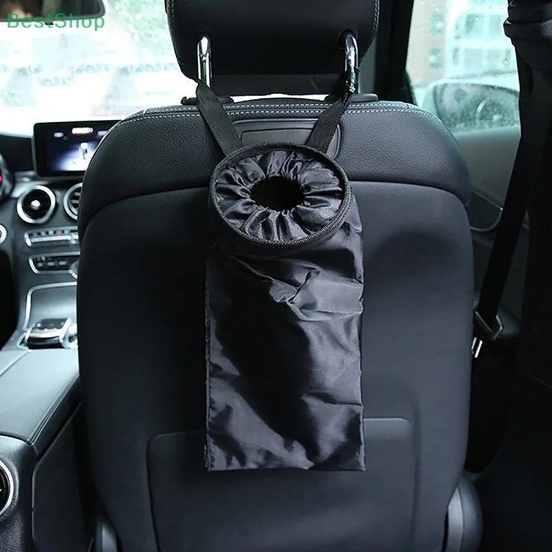 

Car Hanging Garbage Bag - Eco-Friendly Storage Organizer, Seat Back Trash Bag for Car Use, Reusable & Foldable чёрный