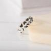 Genuine 925 Silver Stackable Open Ring Heart Finger Rings for Women Wedding Anniversary Jewelry Anel Size Adjustable