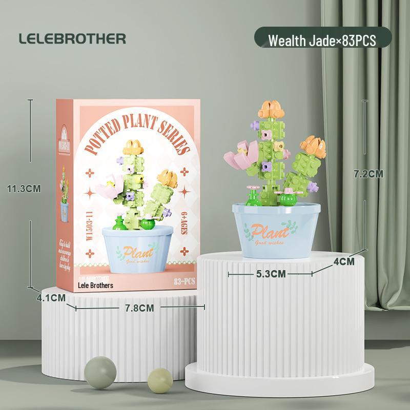 Preserved Flower Bonsai & Rose Succulent Building Blocks - Compatible with LEGO