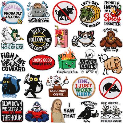 English Alphabet Embroidery Cloth Sticker Black Cat Patch Sticker Clothes Decoration Frog Orangutan Computer Embroidery Seal Boy