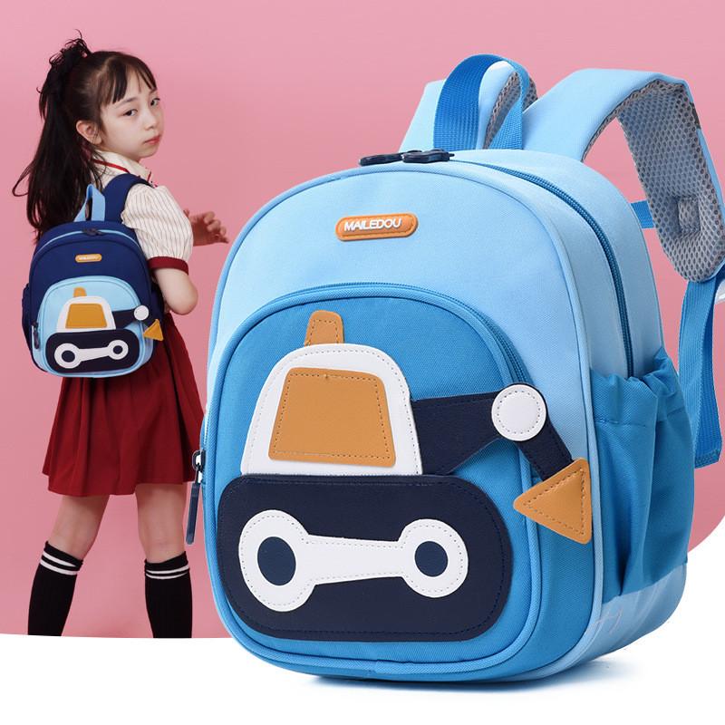 Charming Oxford Cloth Children's Backpack In Navy Blue And Light Blue For Boys And Girls School Use