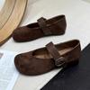 Fashion Flat Shoes for Women Retro Square Toe Shallow Mouth New Summer Ballet Mary Jane Shoes Plus Size Casual Women's Shoes