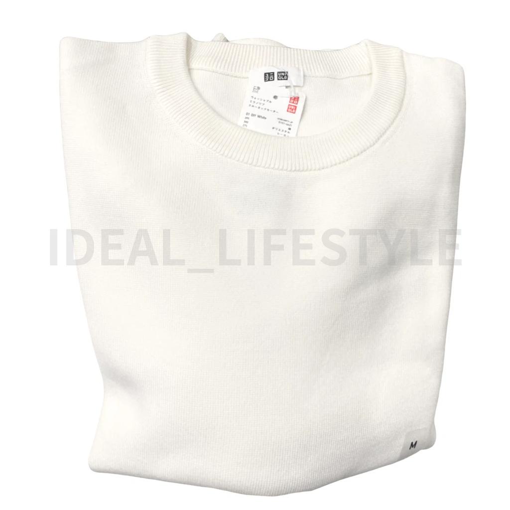 UNIQLO Washable Milano Ribbed Sweater S-4XL Long-Sleeve Crew-Neck Men 478548 NWT
