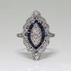 European & American Fashion Luxury Topaz & Sapphire Engagement Ring