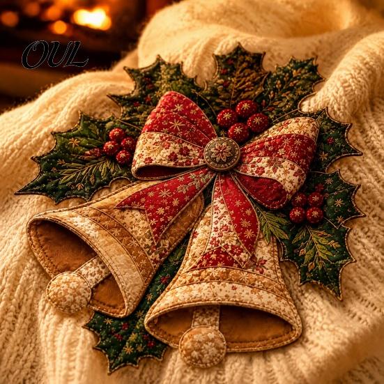 Vánoční patchwork látka DIY Decor Kit Sada, Santa Sněhulák Strom Řemeslné sady pro domov Vintage sváteční šití pro dospělé, Projekty v ručně vyráběném stylu