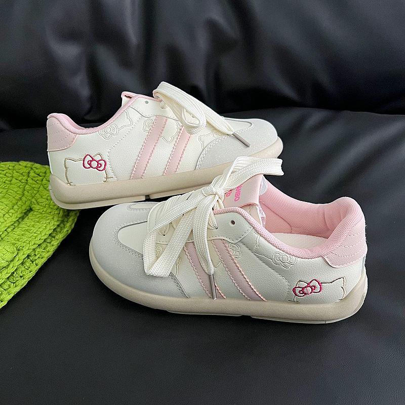 Little White Shoes Cream Flat Bread Shoes Women Ugly Cute Breathable Autumn New Chic Student Korean Canvas Shoes Big Head