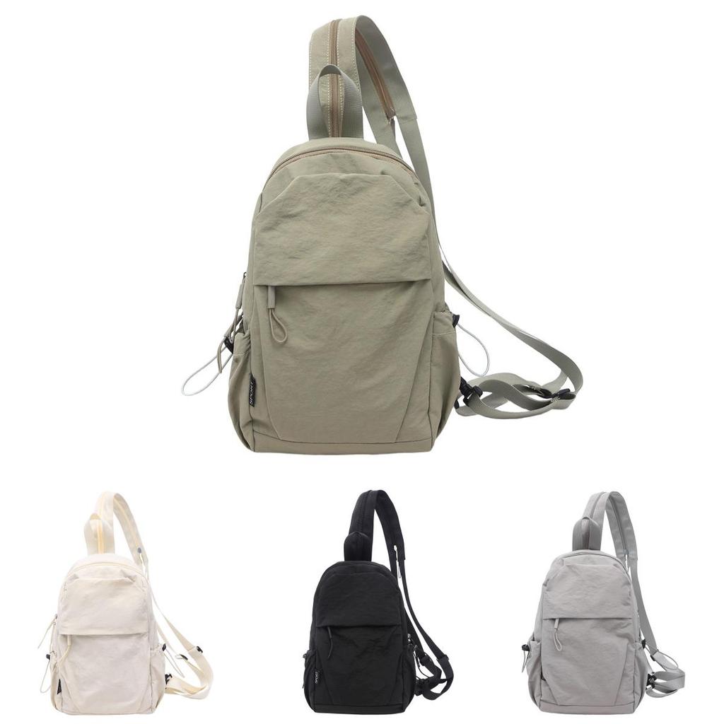Outdoor Casual Solid Color Backpack With Waterproof Nylon For Travel For Men And Women
