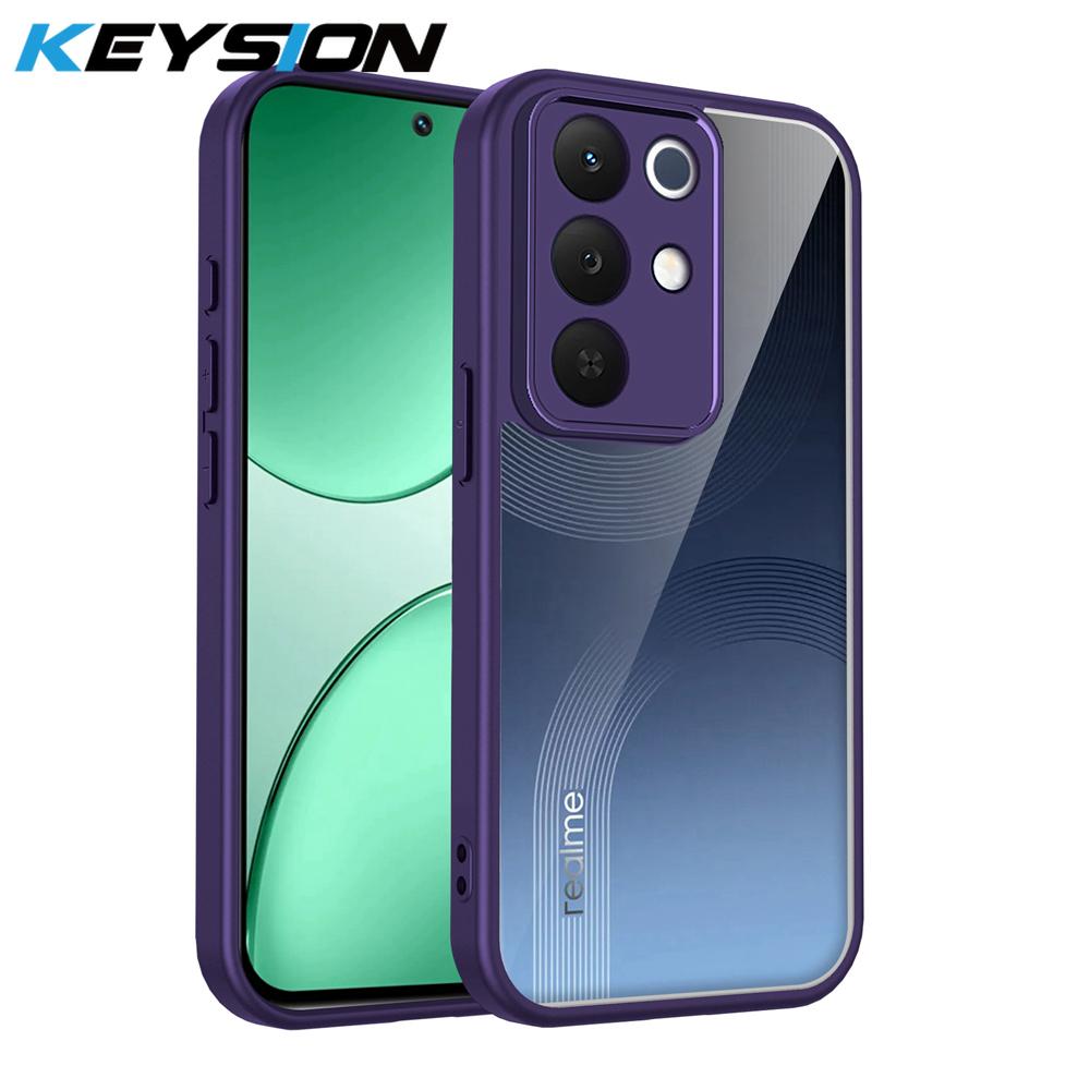 KEYSION Transparent Phone Case for Realme C85 Pro Soft Silicone+PC Clear Shockproof Phone Back Cover for OPPO Realme C85 4G 5G