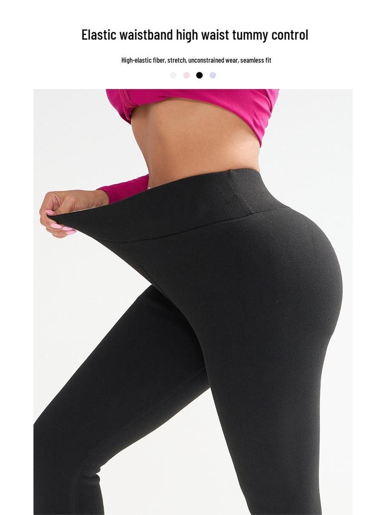 Women's High Waist Thermal Fleece Yoga Pants for Autumn and Winter - Hip Lift & Base Layer Fitness Leggings