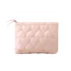 Quilted Floral Cosmetic Bag Women Men Portable Zippered Makeup Organizer In Candy Colors