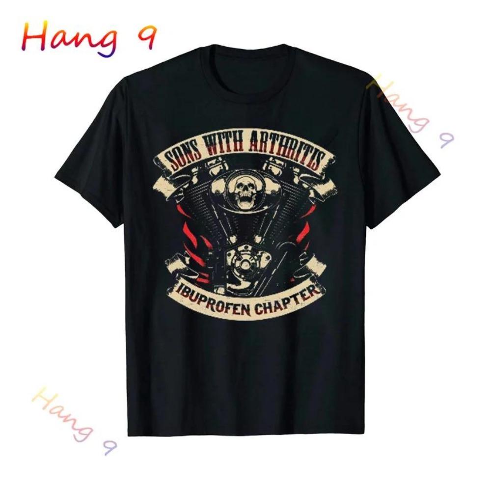 Söhne mit Arthritis Ibuprofen Kapitel Lustige Biker Schädel T Shirt Schwarz Vintage Herren Grafik T Shirts