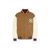 MLB Color Block Letter Logo Print Single-Breasted Long Sleeve Baseball Jacket Men Jackets Brown 31JP02011-50B1