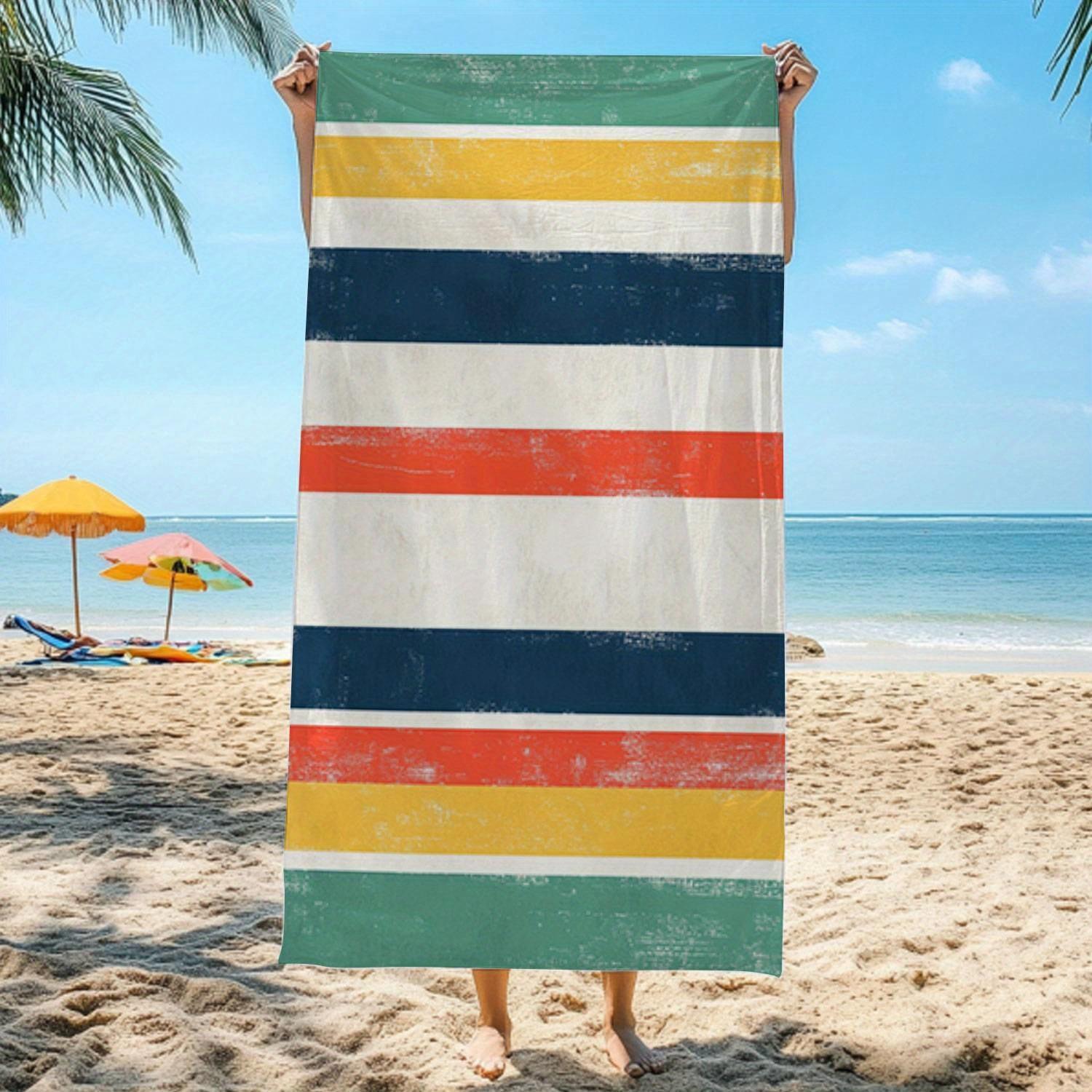 

Vibrant Striped Beach Towel: Perfect for Sunny Beach Days! Suitable for towels, bath towels, beach towels W40*H60(CM)