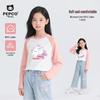 Xiaozhubanna Girls' Long-Sleeve Pure Cotton T-Shirt